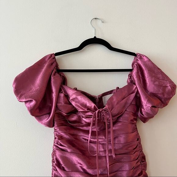 Cinq a Sept Tati Pink Metallic Off-the-Shoulder Mini Dress - Picture 3 of 8